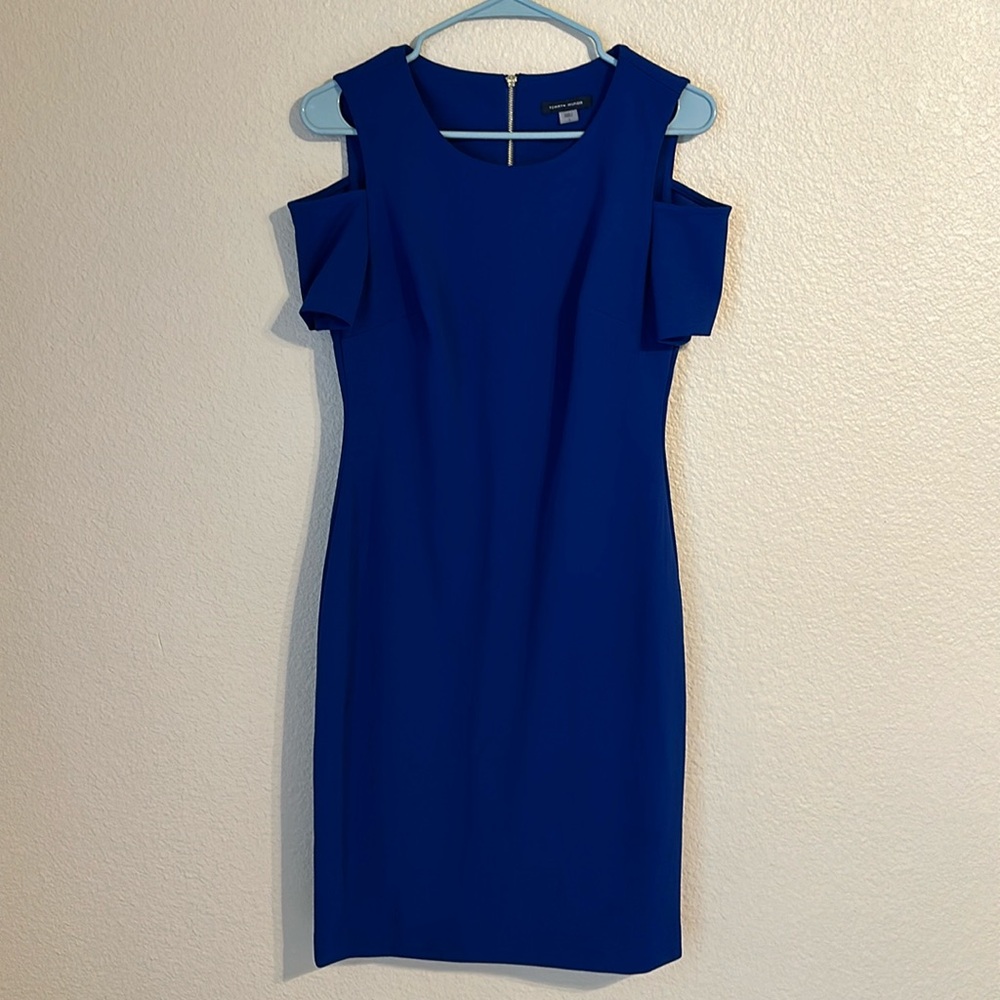 Tommy Hilfiger Elegant Blue Cold Shoulder Dress Size 6